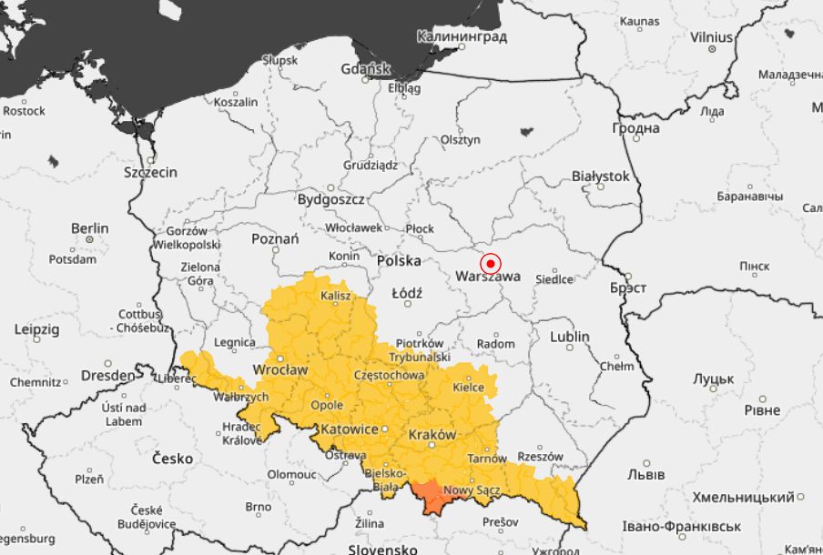 Wydano ostrzeżenia przed burzami