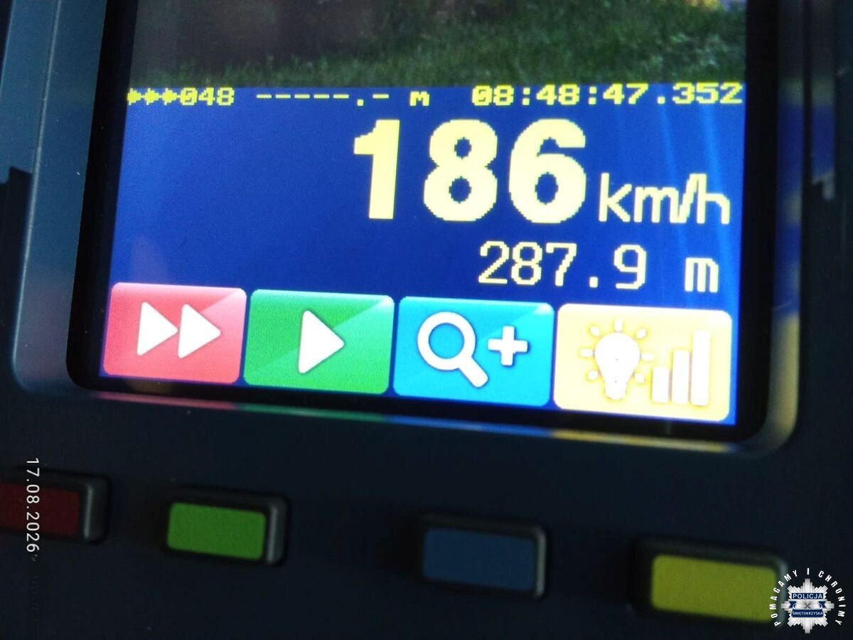Mężczyzna jechał 186 km/h na ograniczeniu do 50 km/h