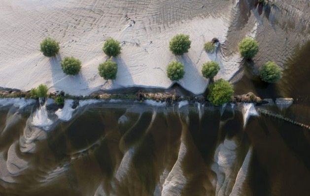 "Powódź z nieba" - wystawa fotografii lotniczych na rynku w Sandomierzu