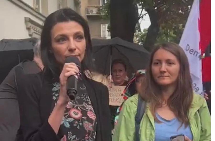 Joanna z Krakowa na manifestacji 