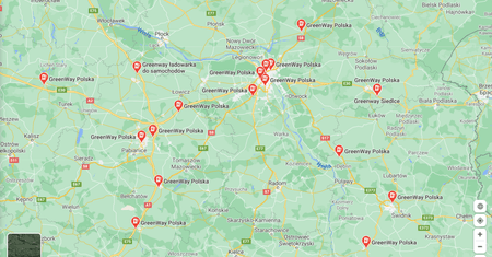 Dostępność ładowarek GreenWay na Mapach Google. Operator wprowadza nową funkcję