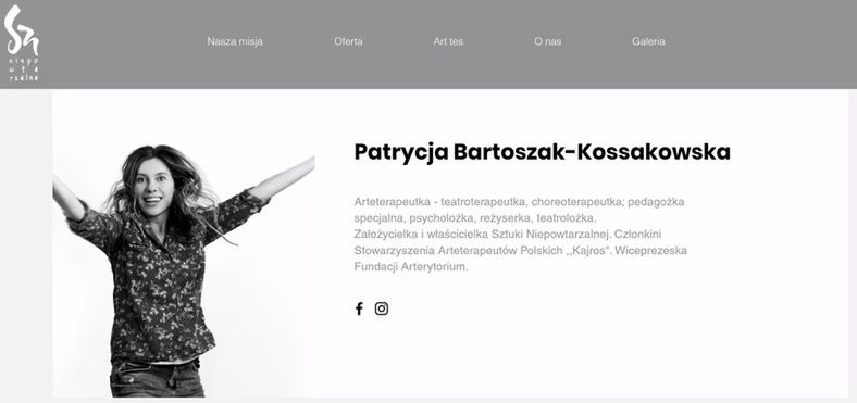 Obecnie na stronie www.sztukaniepowtarzalna.com widnieje nazwisko "Patrycja Bartoszak"