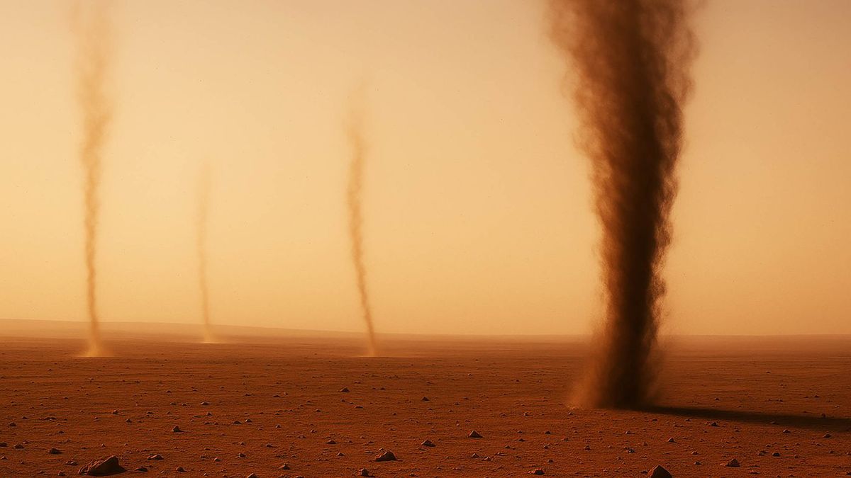 Wiry pyłowe na Marsie