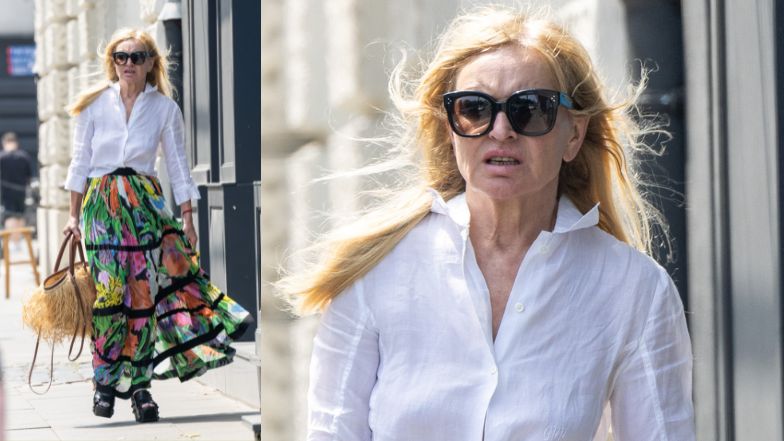 Monika Olejnik spaceruje po Warszawie