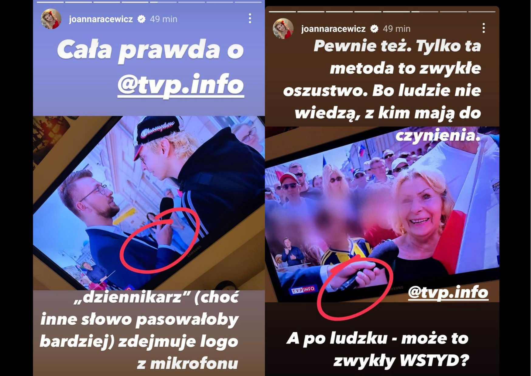 Relacja na Instagramie Joanny Racewicz