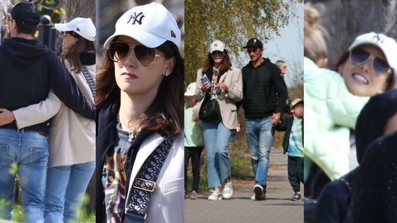 Paulina Krupińska i Sebastian Karpiel-Bułecka cieszą się rodzinnym czasem nad polskim morzem