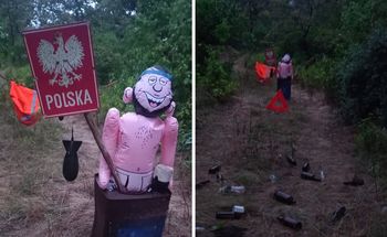 Straż Graniczna interweniuje. Kukła z symbolem RP przy granicy