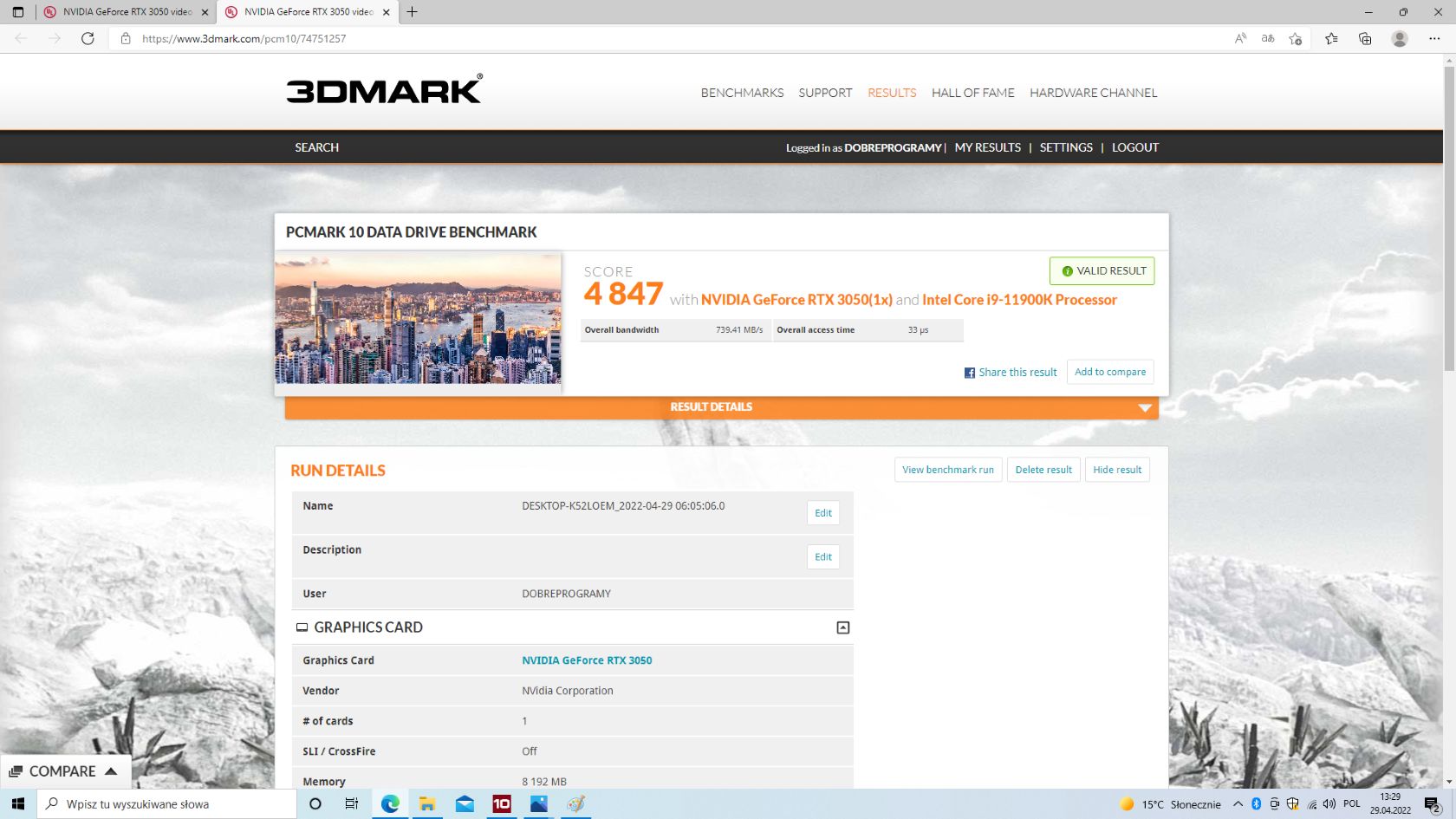 rewelacyjny wynik w teście Data Drive   PCMark 10