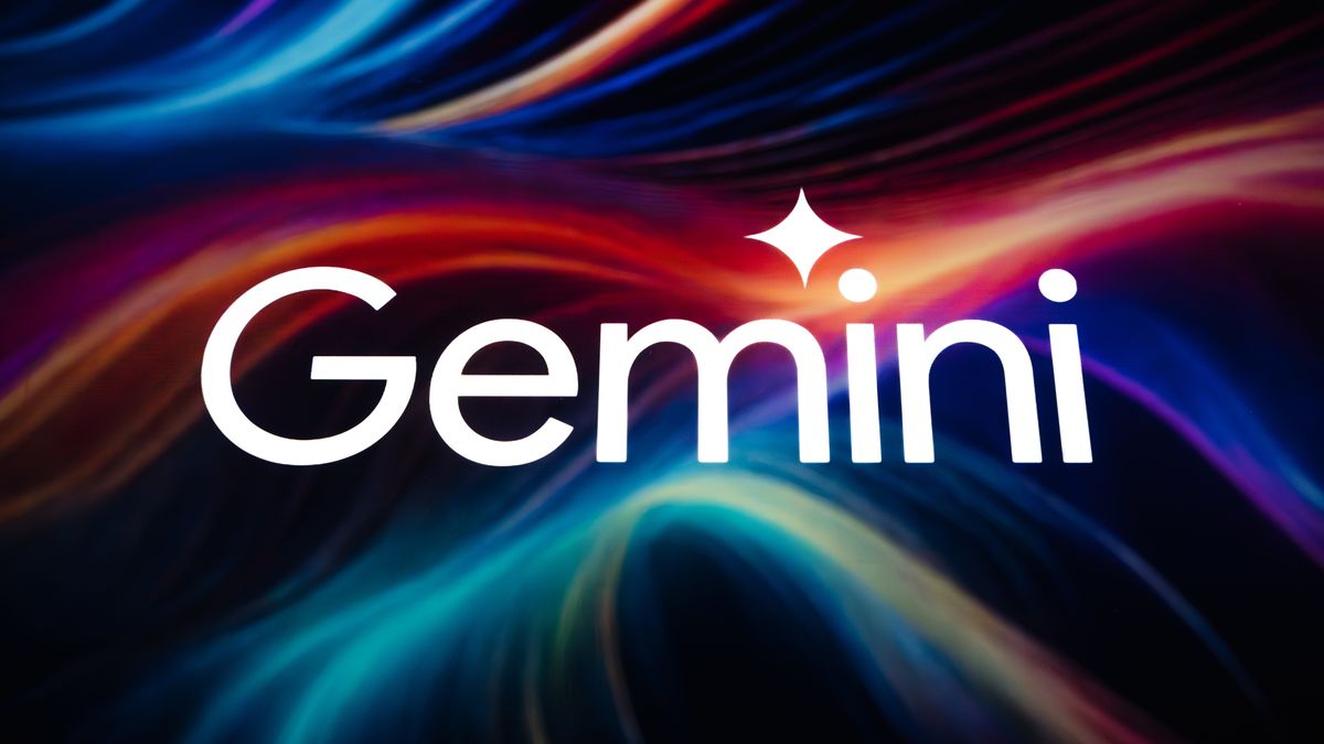 This illustration shows the logo of Google's artificial intelligence (AI) application, Gemini, displayed on the screen of a tablet, which reflects a colorful illustration related to the technological flow field, in Paris, France, on February 6, 2025. (Photo by Samuel Boivin/NurPhoto via Getty Images)