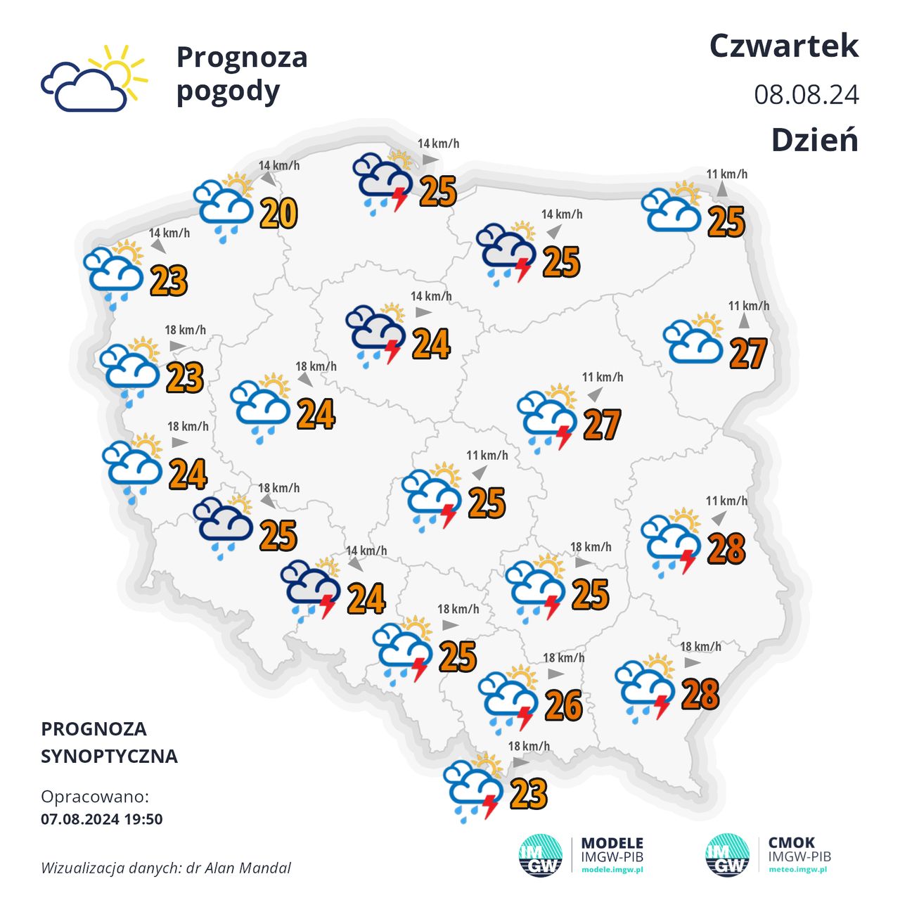 Prognozowana pogoda w czwartek, 8 sierpnia