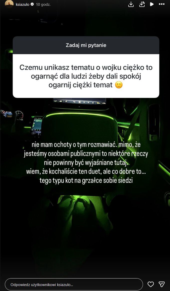 Wojek pokłócił się z Książulem?