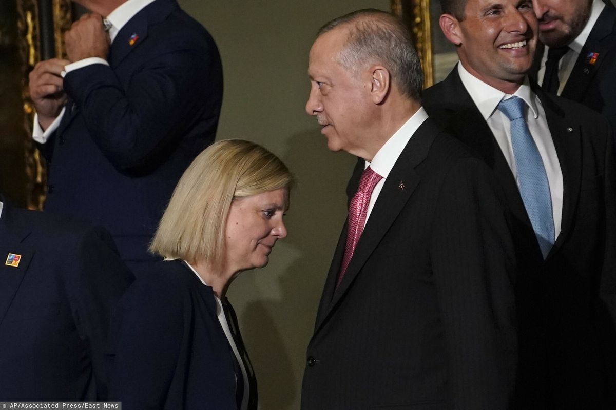 Rozmowy Turcji, NATO, Finlandii i Szwecji w Madrycie. Na zdjęciu: turecki prezydent  Recep Tayyip Erdogan oraz premier Szwecji Magdalena Andersson 