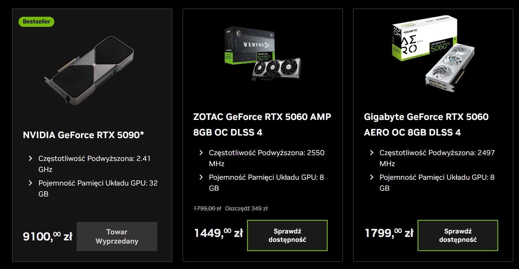 GeForce RTX 5090 Founders Edition pozostaje wyprzedany