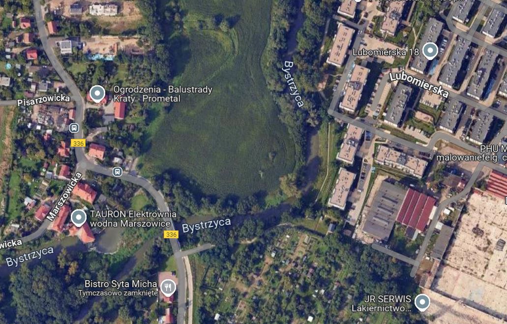 Z lewej strony Most Marszowicki, z prawej Słoneczne Stabłowice