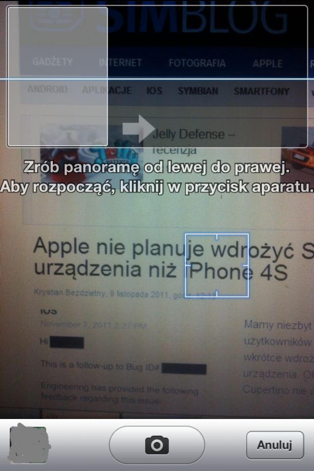 Jak aktywować funkcję panoramicznych zdjęć na iOS 5?