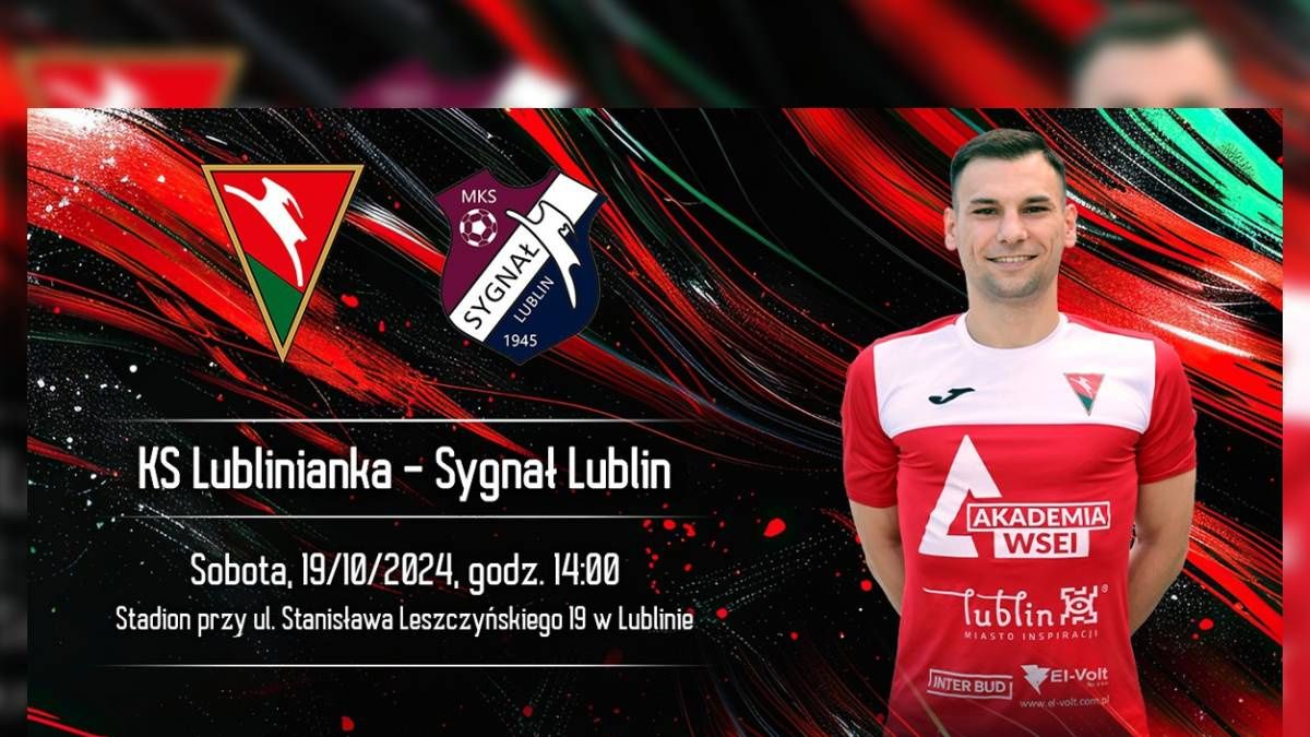 grafika, zapowiedź meczu KS Lublinianka - Sygnał Lublin