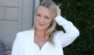 Basia Kurdej-Szatan cała na biało. Podkreśla ciążowe krągłości
