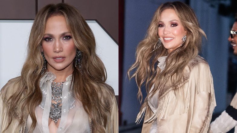 Jennifer Lopez na pokazie mody