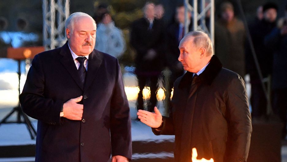 Temporary
Russia's President Vladimir Putin (R) and Belarus' President Alexander Lukashenko (L) attend the opening ceremony of a monument to civilians killed during World War Two near the village of Zaitsevo, Leningrad region, on January 27, 2024, as part of events marking the 80th anniversary of the liberation of Leningrad from Nazi blockade during WWII. (Photo by OLGA MALTSEVA / POOL / AFP)
OLGA MALTSEVA