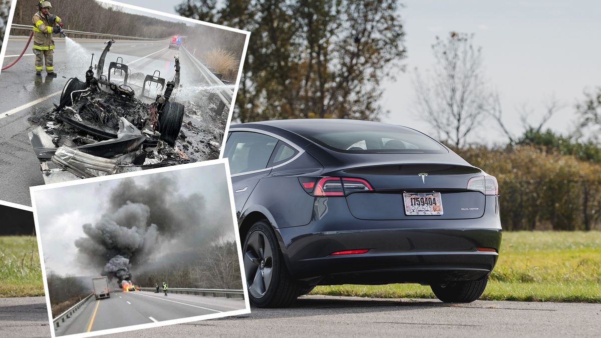 Na płonące auto wylano ponad 45 ton wody