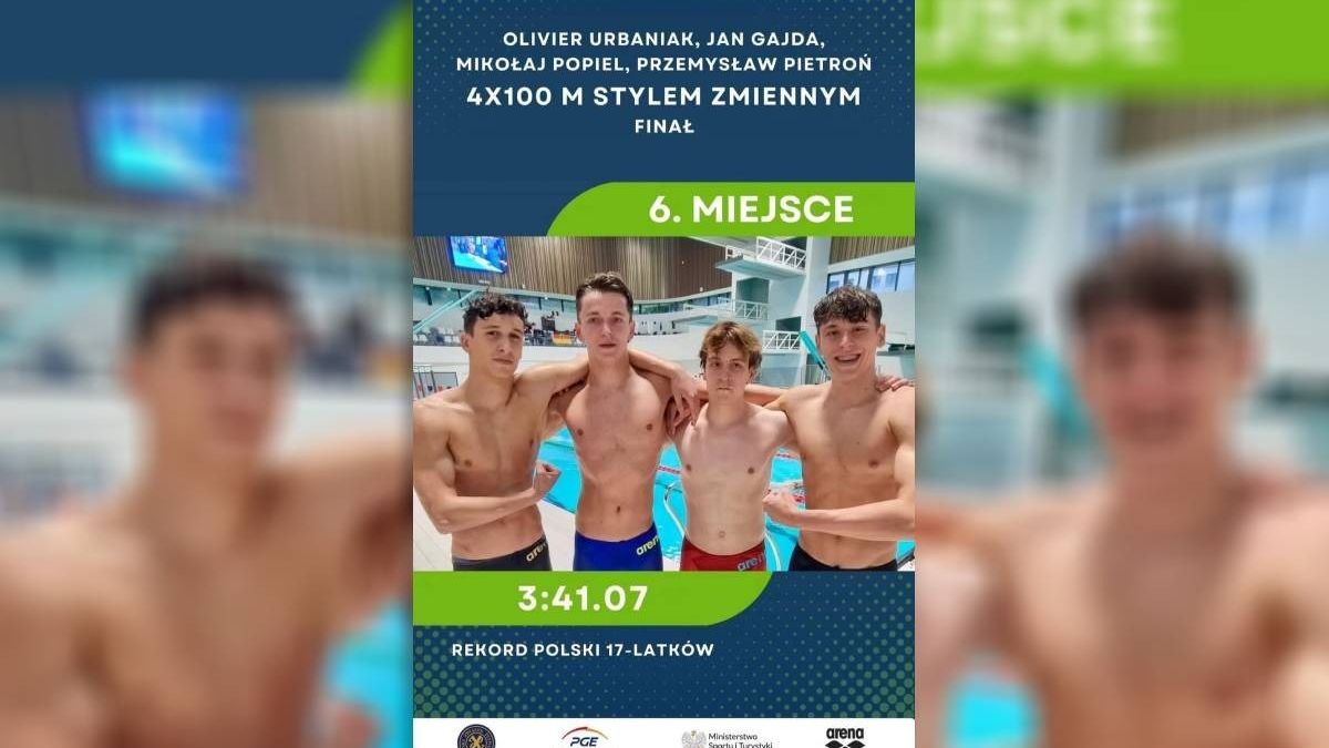 Polska sztafeta mężczyzn 4x100 Mikołaj Popiel, Przemysław Pietroń