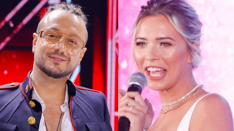 Przejęta Sandra Kubicka wspiera Barona przed ekranem telewizora