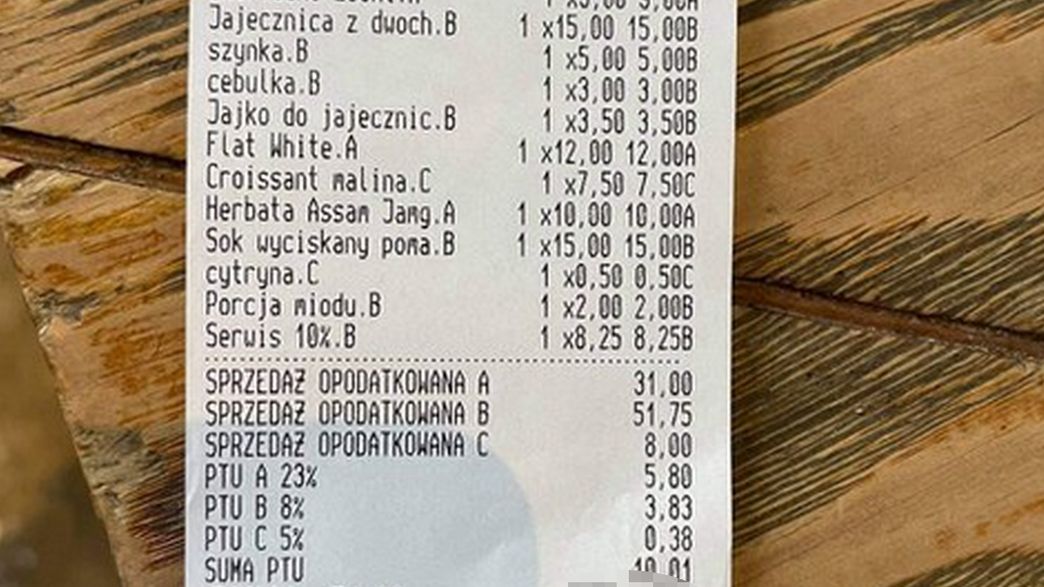 Super Niania pokazała paragon z warszawskiej knajpy