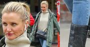 Emerytka Cameron Diaz spaceruje po Nowym Jorku w brudnych kozakach