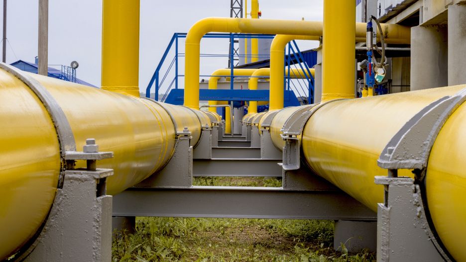 Gas pipeline and auxiliary equipment at the gas pumping station.
The gas pipeline is yellow with additional equipment, pipes and a valve to shut off the gas supply. Against the background of blur is an image of gas compressor station
gas, natural gas, pipeline, gas industry, Gazprom, Russia, Ukraine, Europe, Turkey, energy security, transit, pumping, transportation, distribution, energy, fuel, crane, equipment, metal, plant, capacity, underground gas storage, yellow, pipe, valve, station, flange, ball valve, pressure gauge, structure, production, blue, details, old, red, sky, summer, ecology, poor condition of equipment, new equipment, natural resources