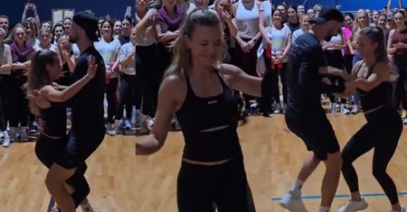 Szczęśliwa Anna Lewandowska wywija w Chicago z przystojnym tancerzem. Ban na bachatę od Roberta nie potrwał długo...