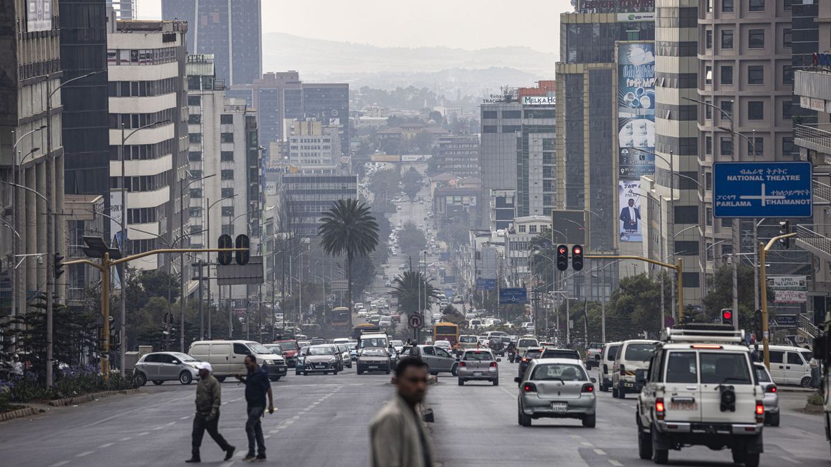 Traffic along a main road in central Addis Ababa, Ethiopia, on Thursday, Dec. 7, 2023. The Horn of Africa nation has been seeking to rework its liabilities since 2021 as a civil war in the northern Tigray region soured investor sentiment and sapped economic growth. Photographer: Michele Spatari/Bloomberg via Getty Images