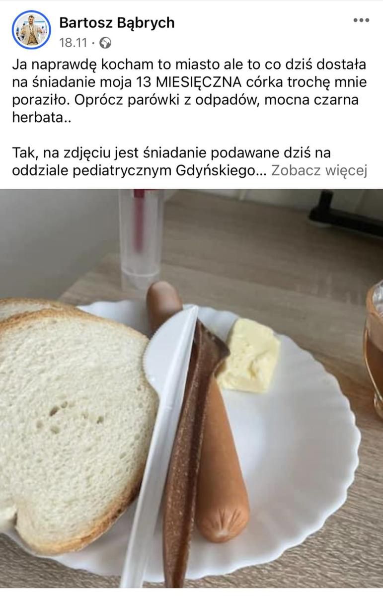 Szpitalne jedzenie pozostawia wiele do życzenia