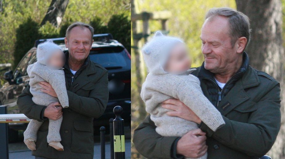 Rodzina Tusków idzie ze święconką 