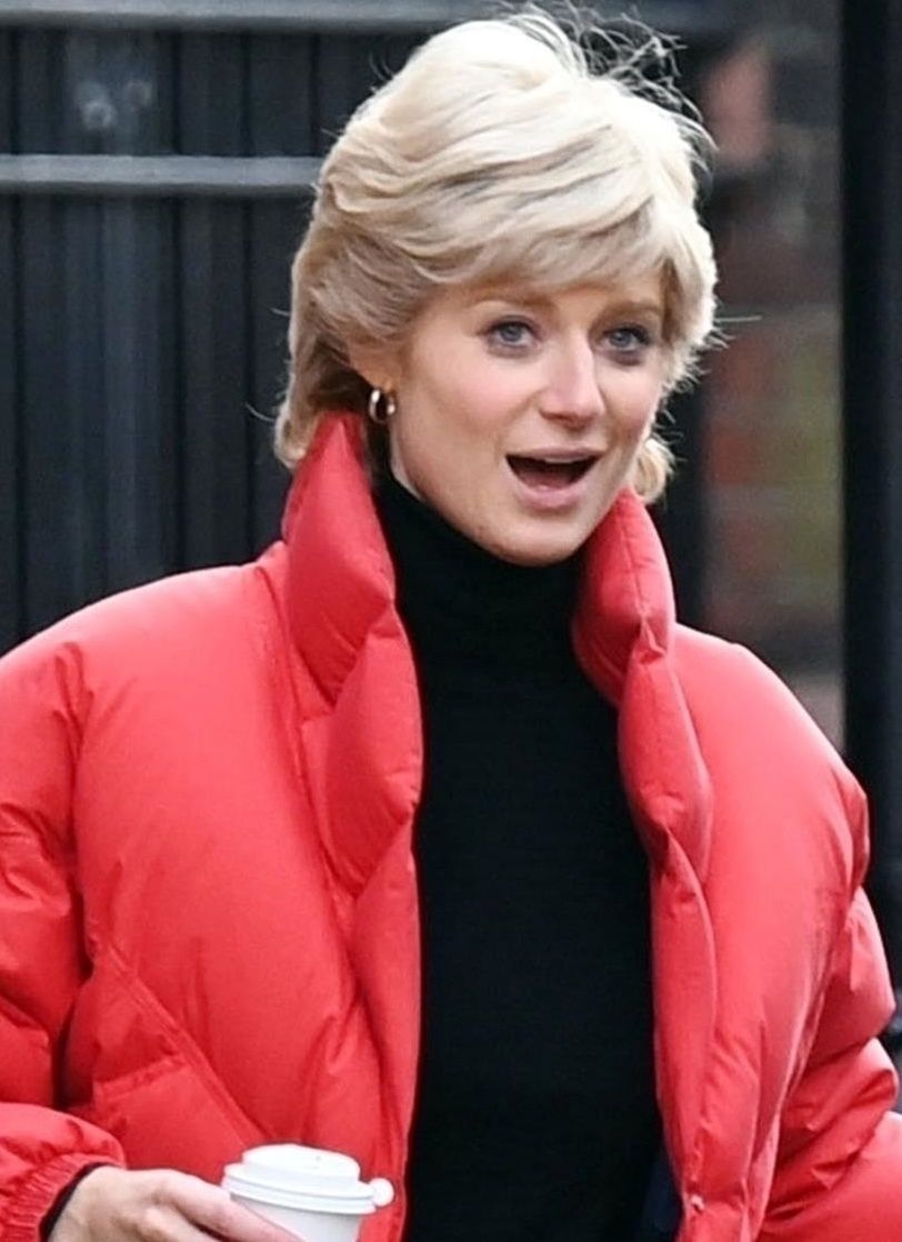 Elizabeth Debicki na planie serialu "The Crown"
