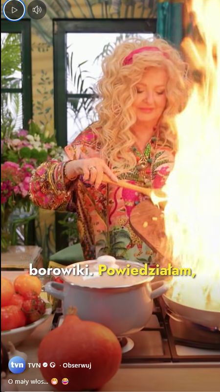 Płomień na planie "Magda gotuje Internet"