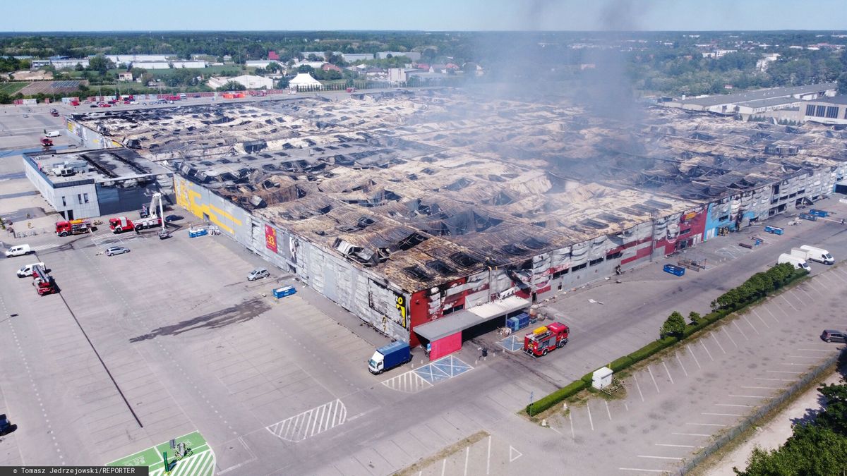 Pożar centrum handlowego przy Marywilskiej