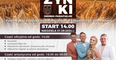 Dożynki w Łabuniach 2024. Gwiazdą imprezy zespół MIG. Zobacz godzinowy program