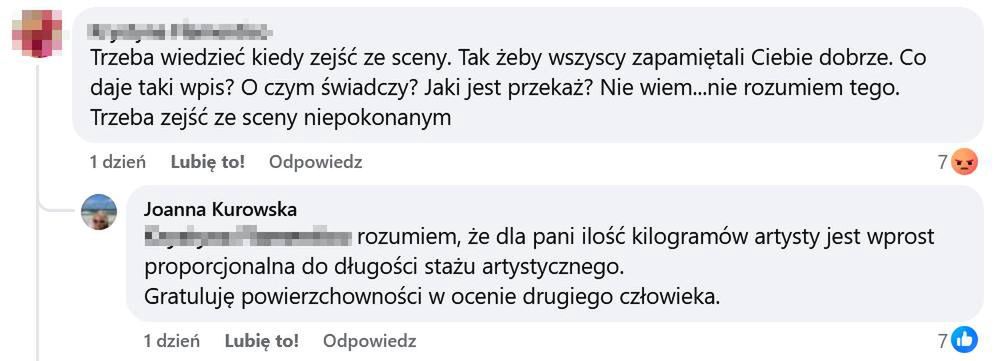 Kurowska wyjaśniła internautkę, która skrytykowała Edytę Górniak