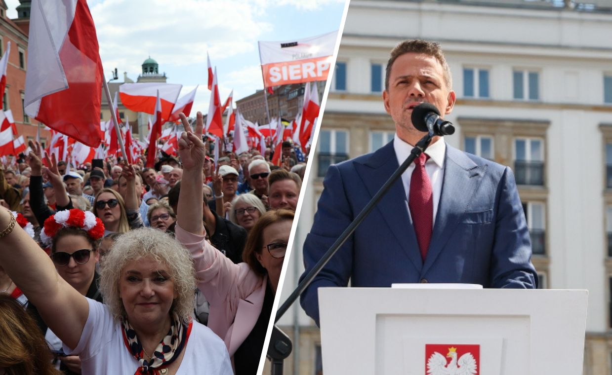 Tłumy w Warszawie. Trzaskowski na marszu o "locie na Księżyc"