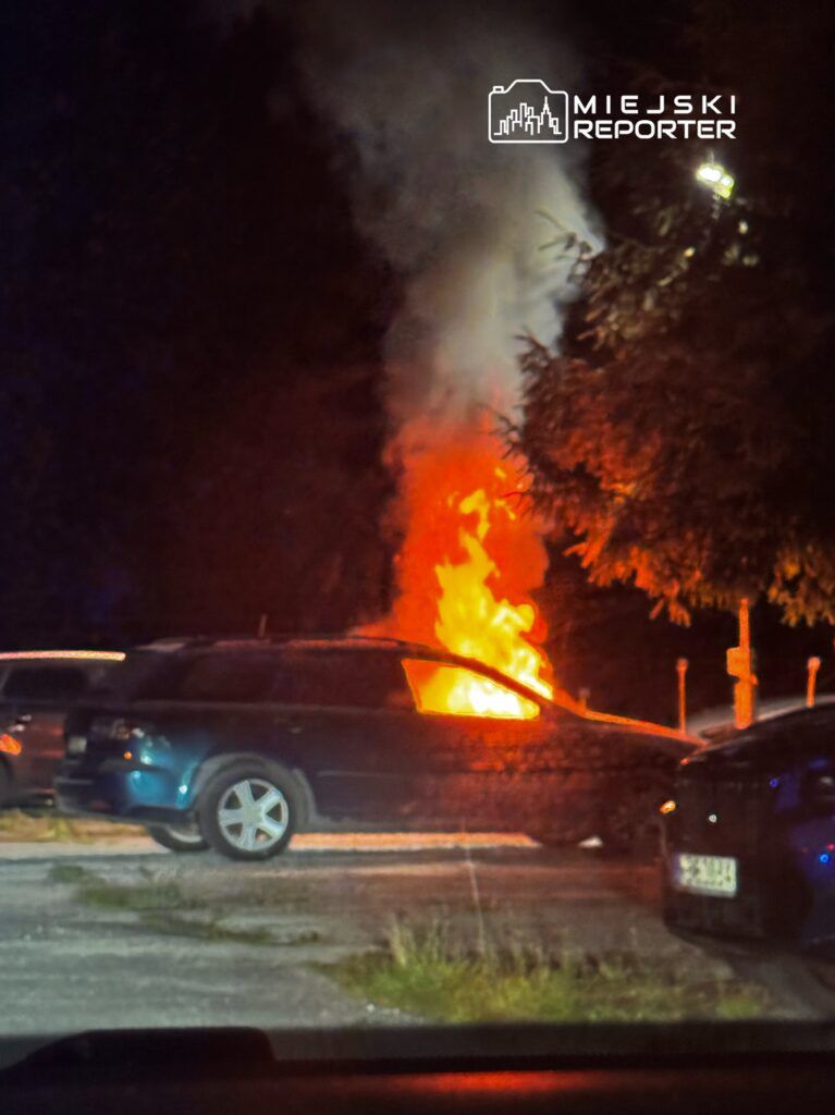 Pożar na warszawskim parkingu. Płonął samochód