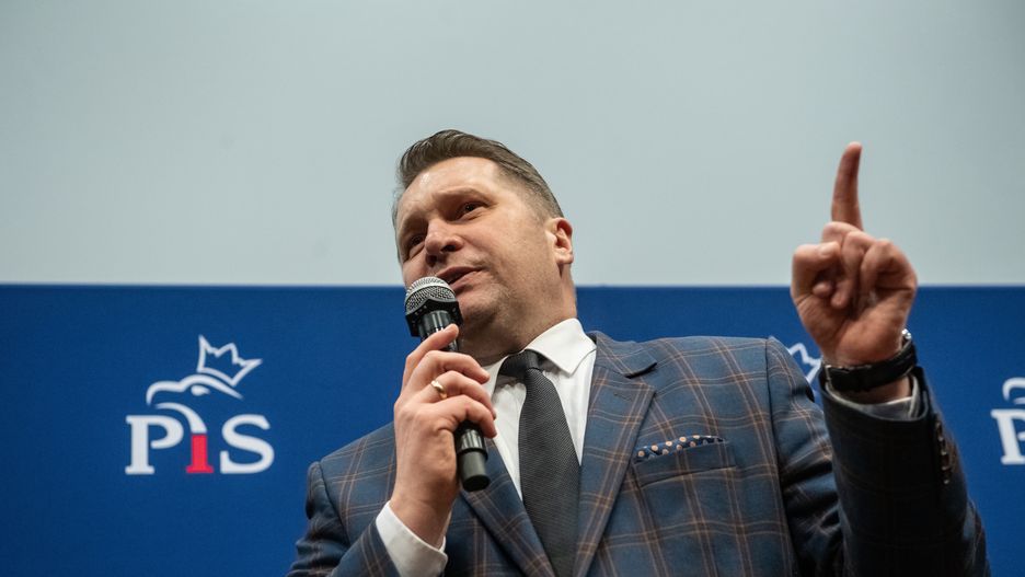 Lublin, 24.02.2024. Poseł PiS Przemysław Czarnek na spotkaniu Wolnych Polaków w Lublinie, 24 bm. (ad) PAP/Wojtek Jargiło