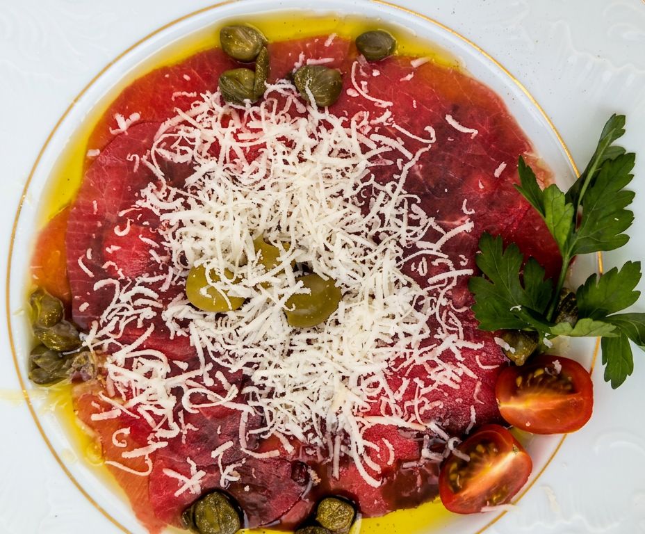 Carpaccio z bizona z dodatkami