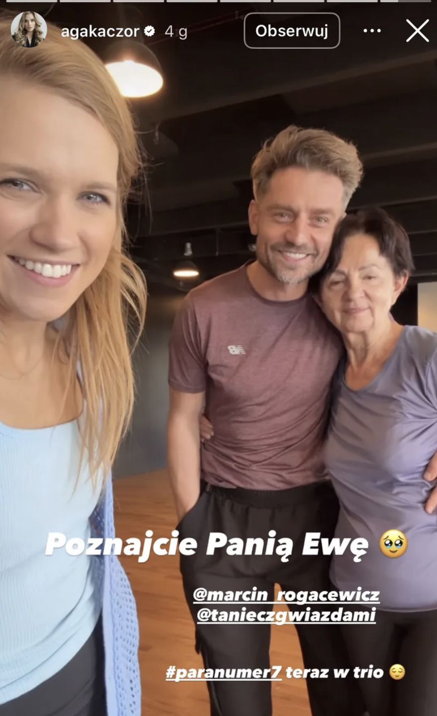 Agnieszka Kaczorowska i Marcin Rogacewicz z mamą