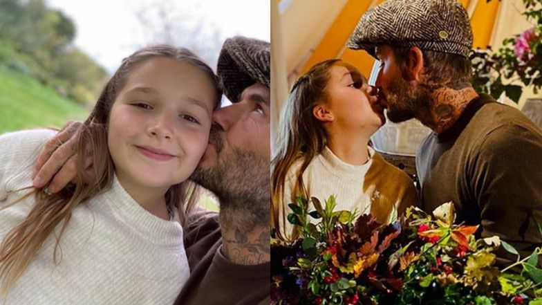 David Beckham w ogniu krytyki za całowanie w usta 9-letniej córki