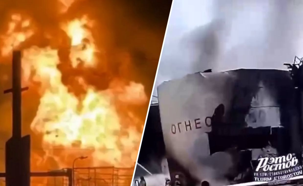 Drone attack sparks massive fires at Russian fuel warehouses