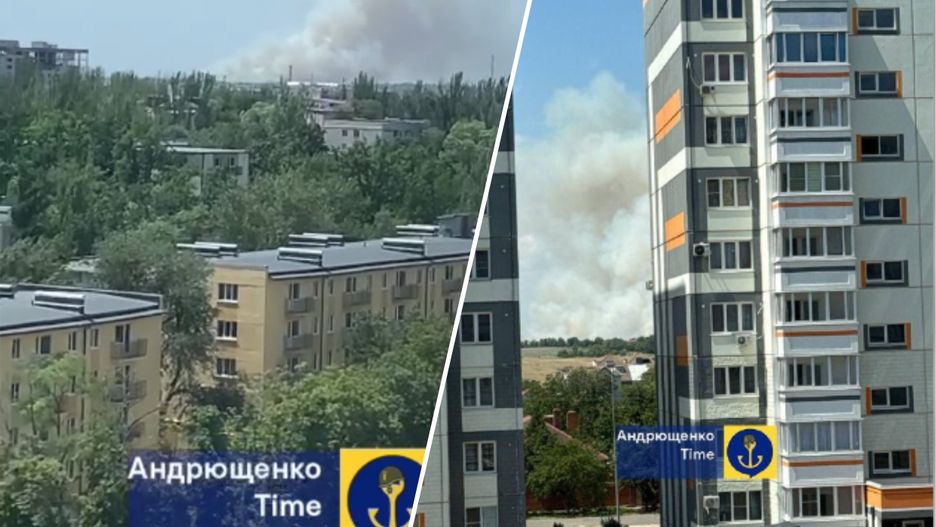 Eksplozja i kłęby dymu w okupowanym Mariupolu / Petro Andriuszczenko