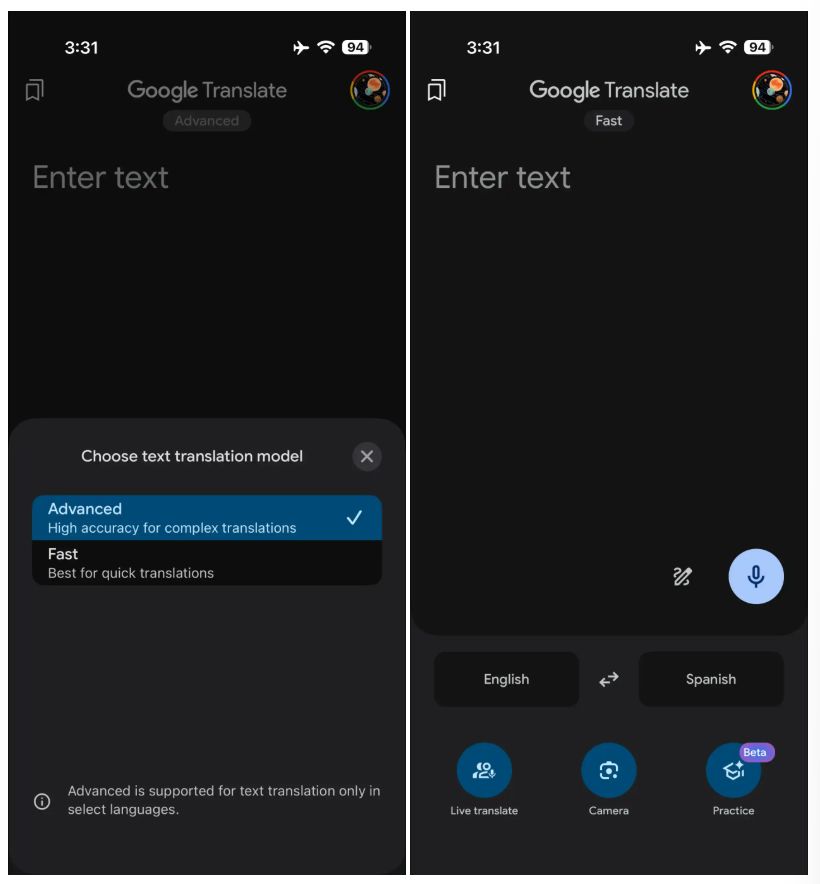 Tłumacz Google i wybór metody tłumaczenia