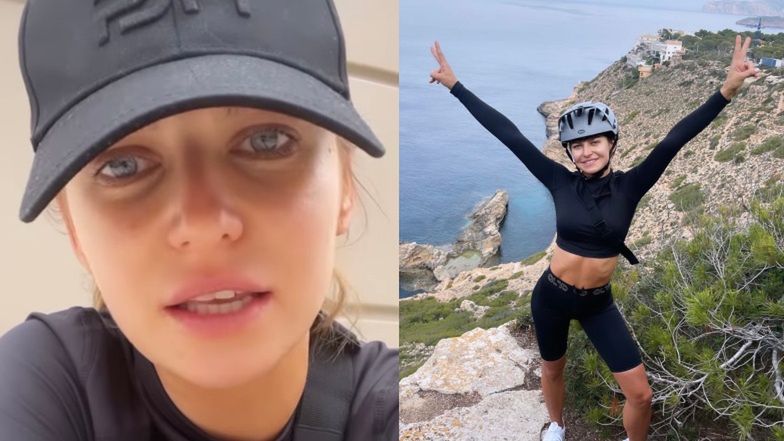 Usportowiona Anna Lewandowska pedałuje na Majorce