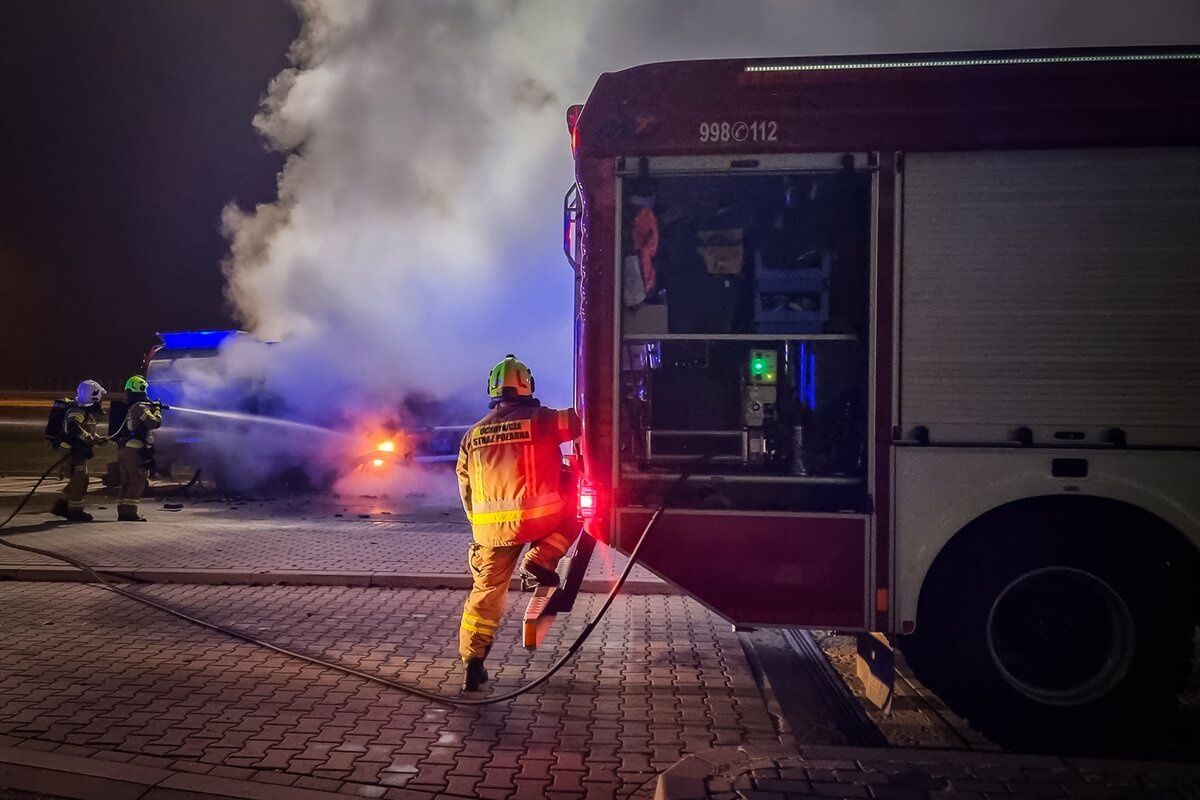 Pożar cysterny na MOP Markuszów przy S12/S17