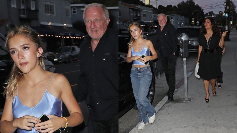 Salma Hayek na kolacji z mężem i córką